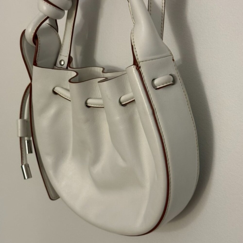 Behno Ina Mini Crossbody Bag - White/Terracotta | Nappa Leather - Picture 7 of 16